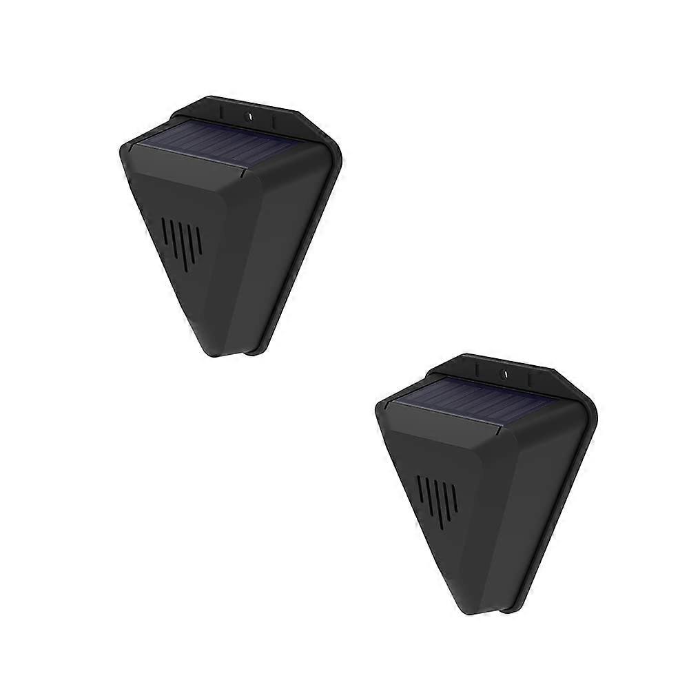 Solar Bird Repeller 129dB with Flashing Red Light and 13 Sounds for Farm Orchard Yard (2 Pack)