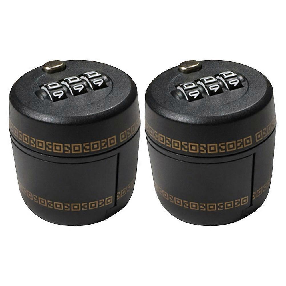 3-Digit Combination Lock For Wine And Liquor Bottles With Sealing Function 2Pcs Black Kitchen Gadgets
