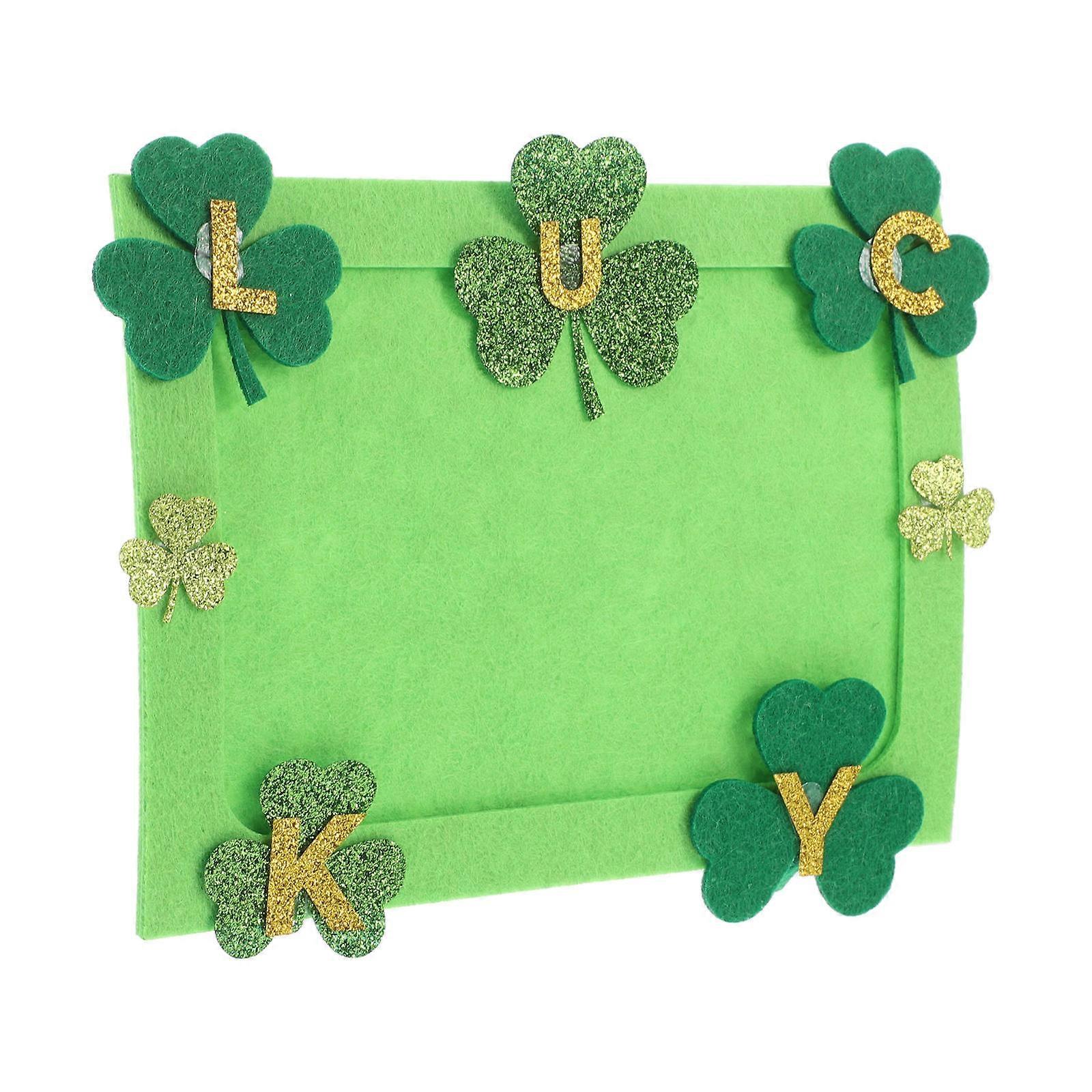 St Patricks Day Accessories Felt Picture Frame for Party 1Set Shamrocks