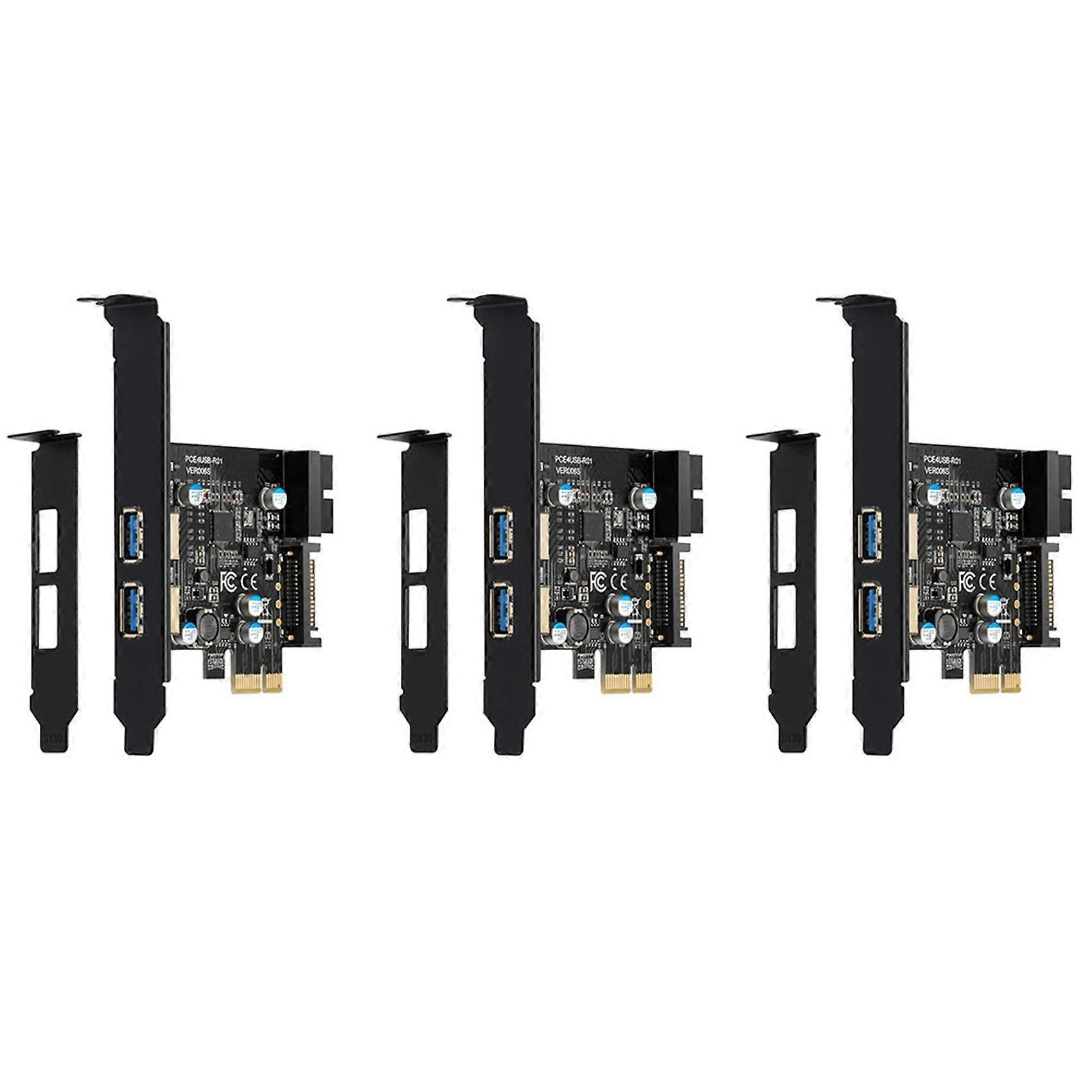 3X PCI-E to USB 3.2 Gen 1 Adapter Card, 5Gbps PCI Express (PCIe) Expansion Card Internal USB3.0 Hub PCI Express Card