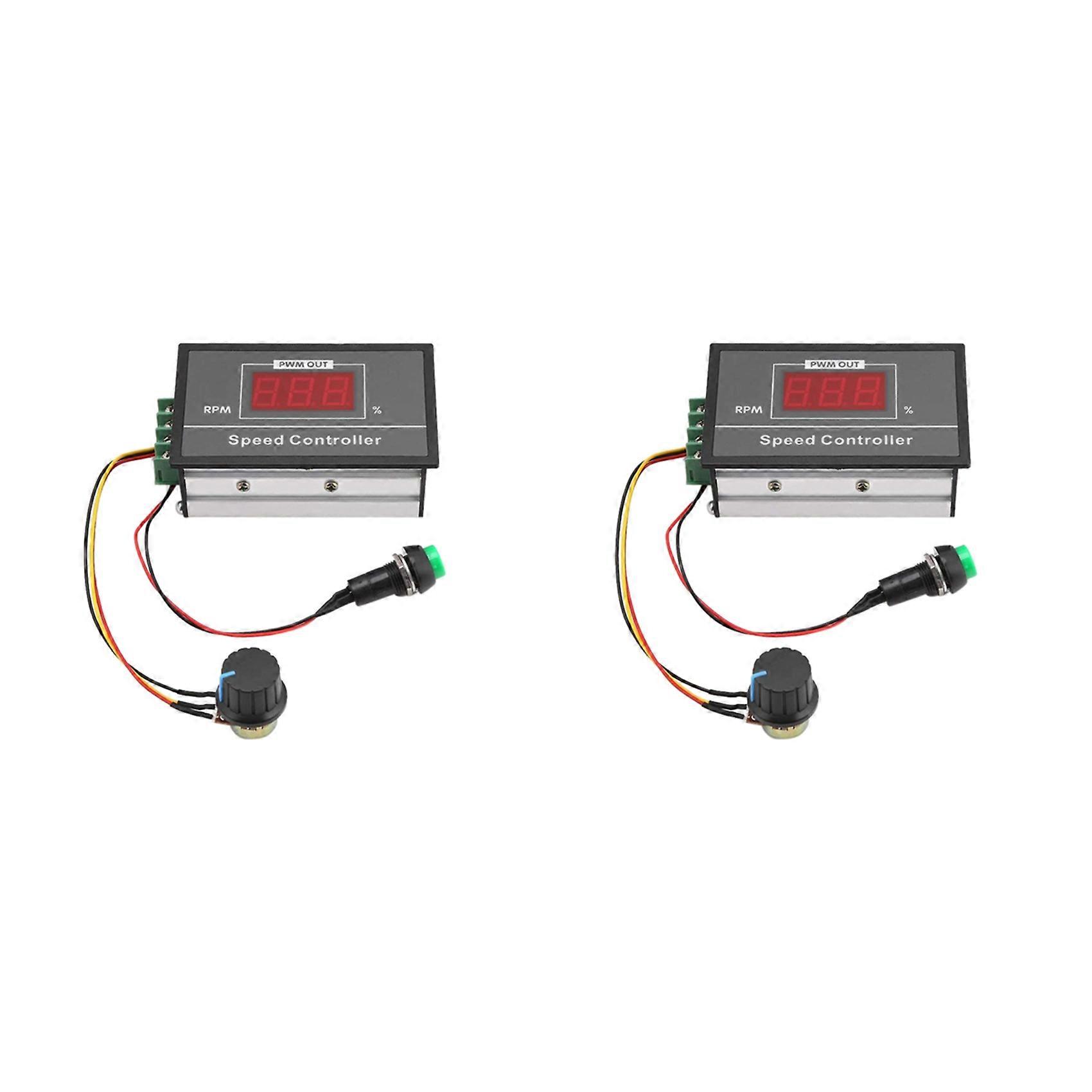 2X DC Motor Speed Controller DC 6-60V 12V-48V 30A PWM Adjustable Stepless Governor Regulator Motor Speed Controller