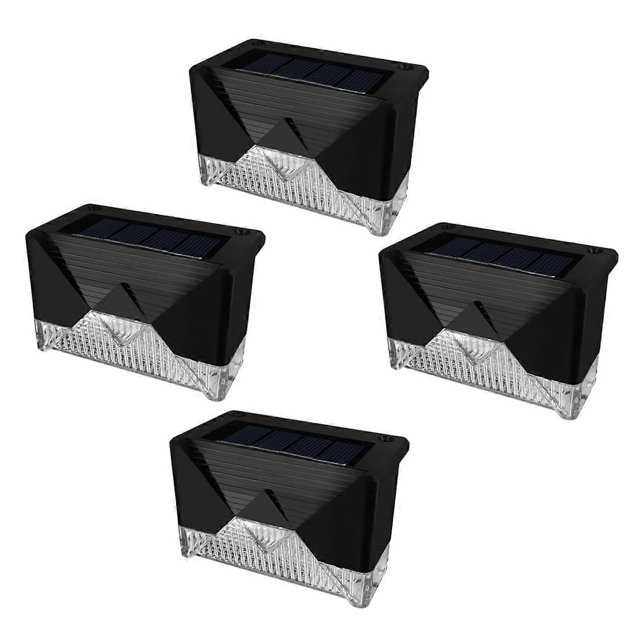 4pcs Solar Step Lights Outdoor Waterproof Motion Sensor Garden and Pathway Lighting