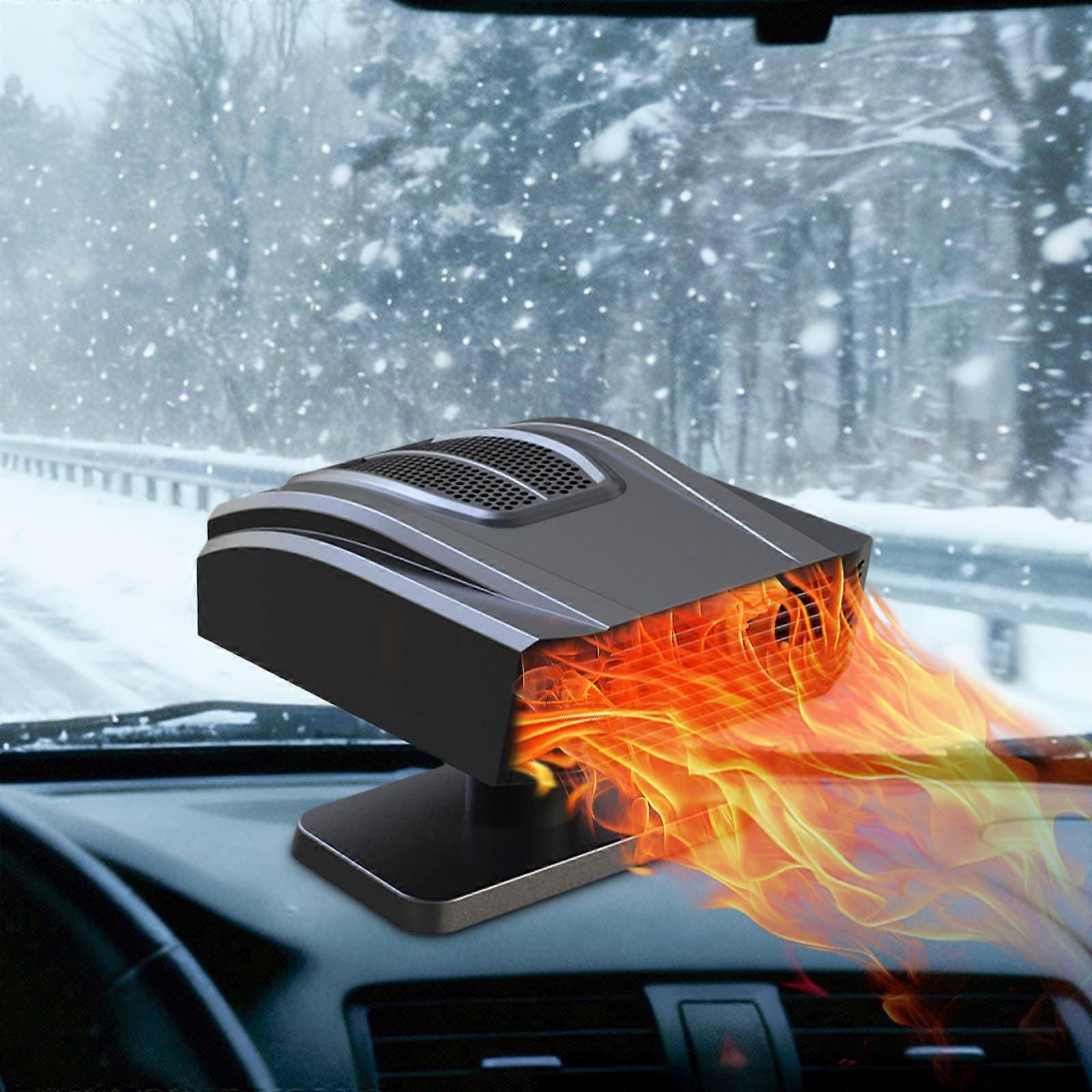 12V Car Heater with Defroster, Dual Heat Cool Modes, Fast Windshield Defrost, 360° Adjustable