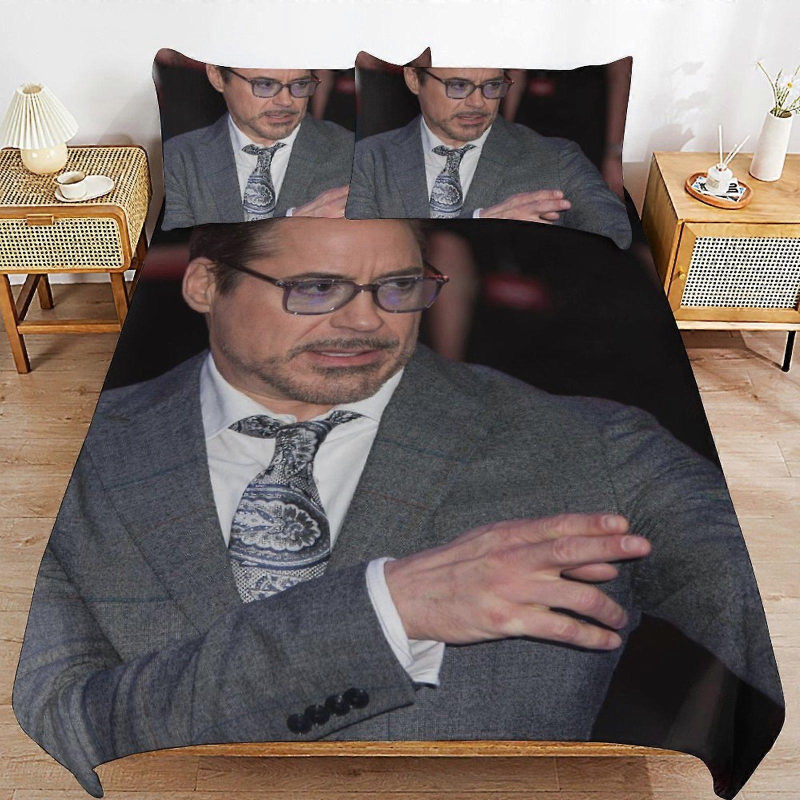 1231QS Robert Downey Jr Machine Wash Safe Practical Zipper Soft Touch Quality Fabric Duvet Cover Sets for Comfortable Sleep AP1231