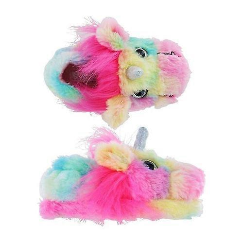 K Collection Womens/Ladies Unicorn Plush 3D Slippers