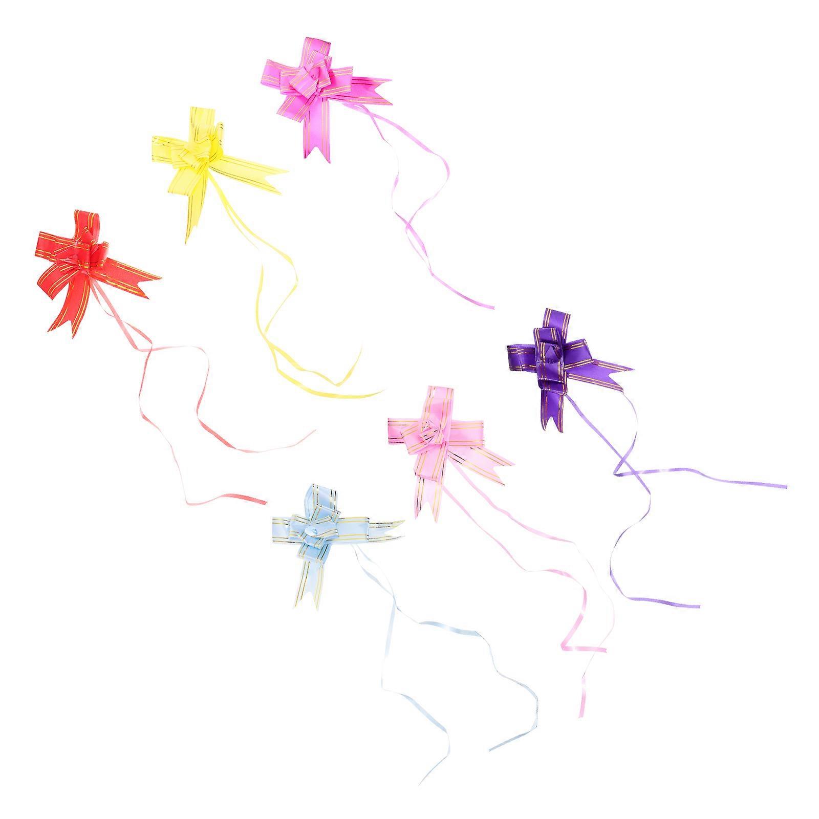 Practical Glossy Bow-Knot 42Pcs for Decoration Assorted Color Paper Bows