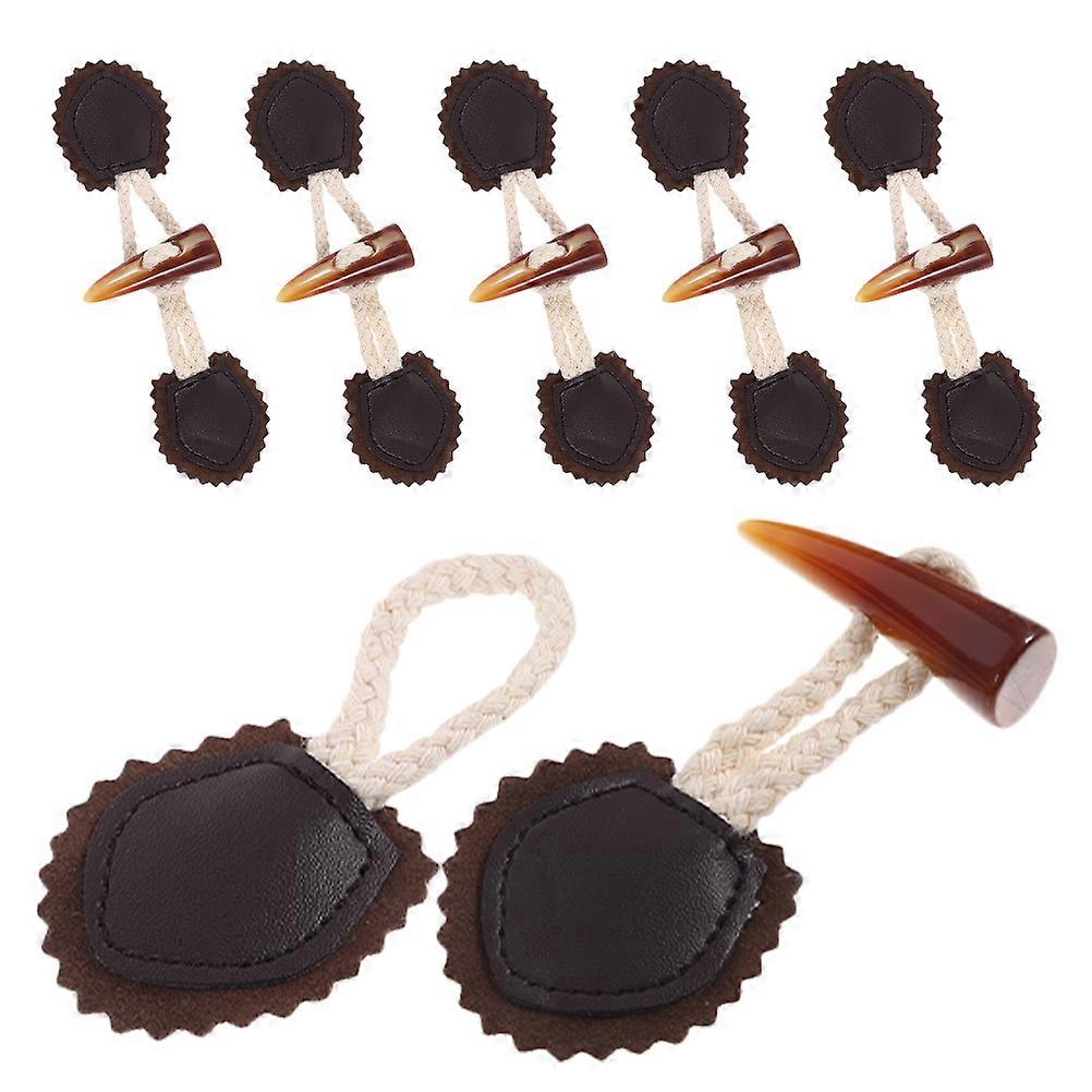 6Pairs Horn Toggle Buttons for Clothing Black Backpack Buttons for Coats