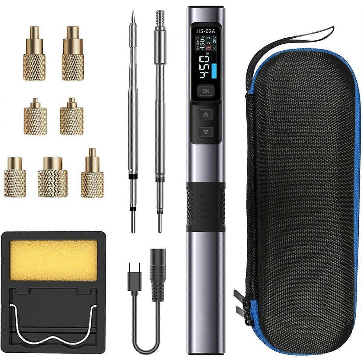 HS02 100W Heat Set Insert Tool 3 Preset Temps, 3S Fast Heating,with M2-M8 Threaded Brass Insert Nuts & Tips