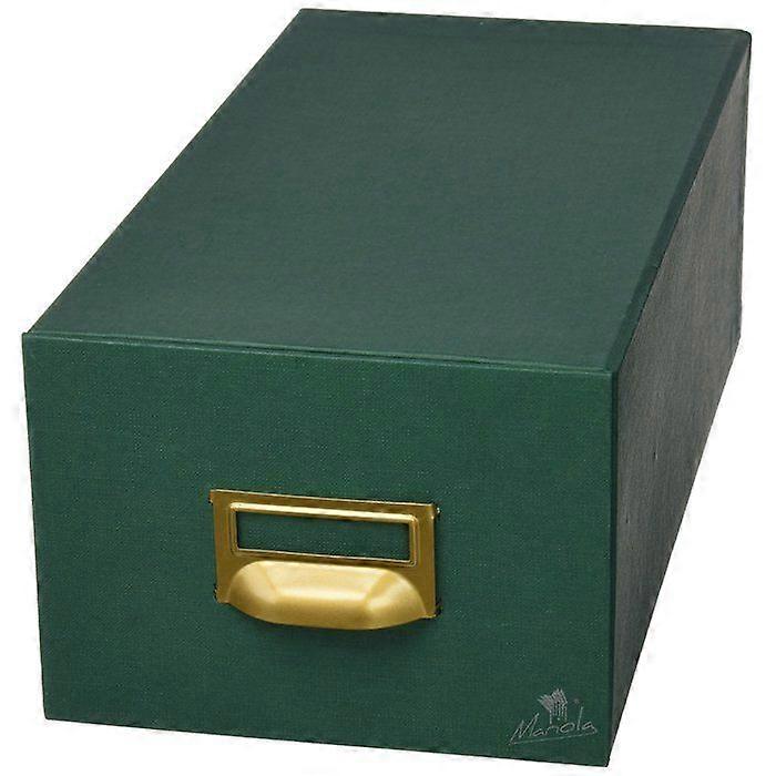 Cardboard index card box - Mariola - 1000 index cards - 180x125x350 mm - Green - Stackable - Not water-resistant