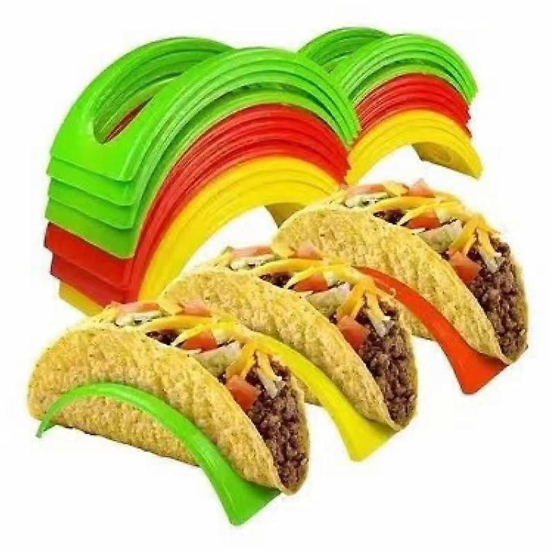 6pc Stackable Colorful Taco Holder Stand Rack Set for Upright Tacos with NonSlip Base Dishwasher Safe
