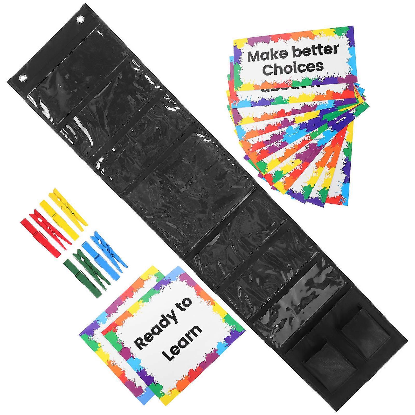 Classroom Behavior Chart 4 Set For Students Behavior Tracking Educational Settings Black Rectangular Goal Setting