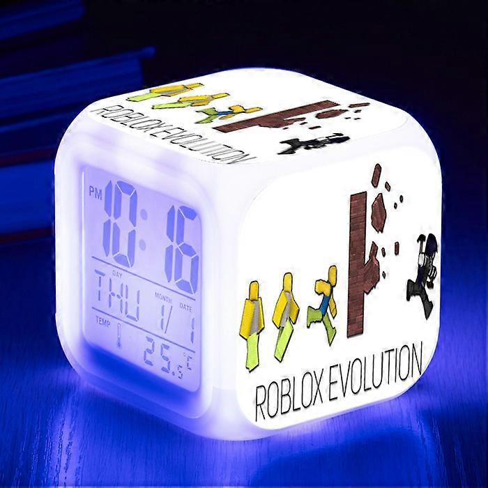 Roblox Colorful Alarm Clock, Large Screen Digital Square Clock, Creative Multifunctional Electronic Clock