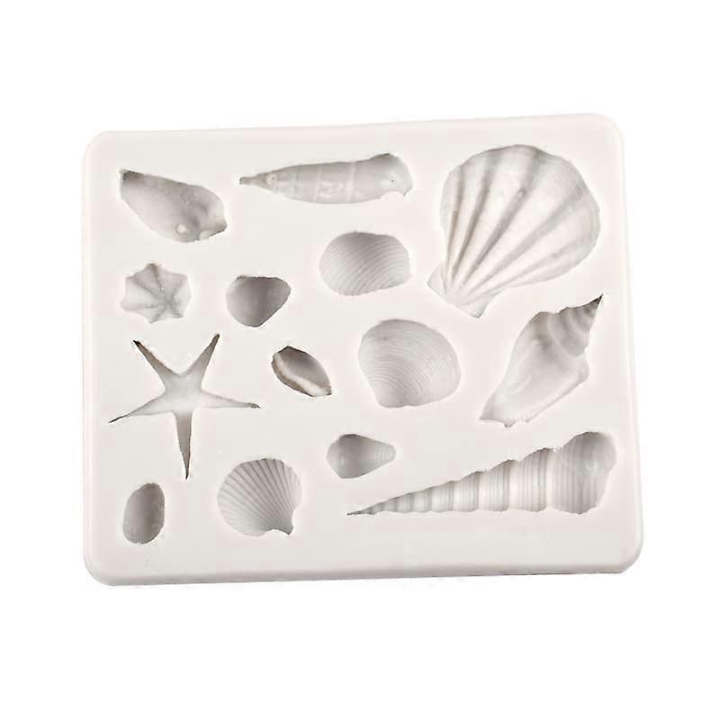 Silicone Fondant Mold for Cake Decorating Starfish Shell Conch Nonstick Easy Release Gray