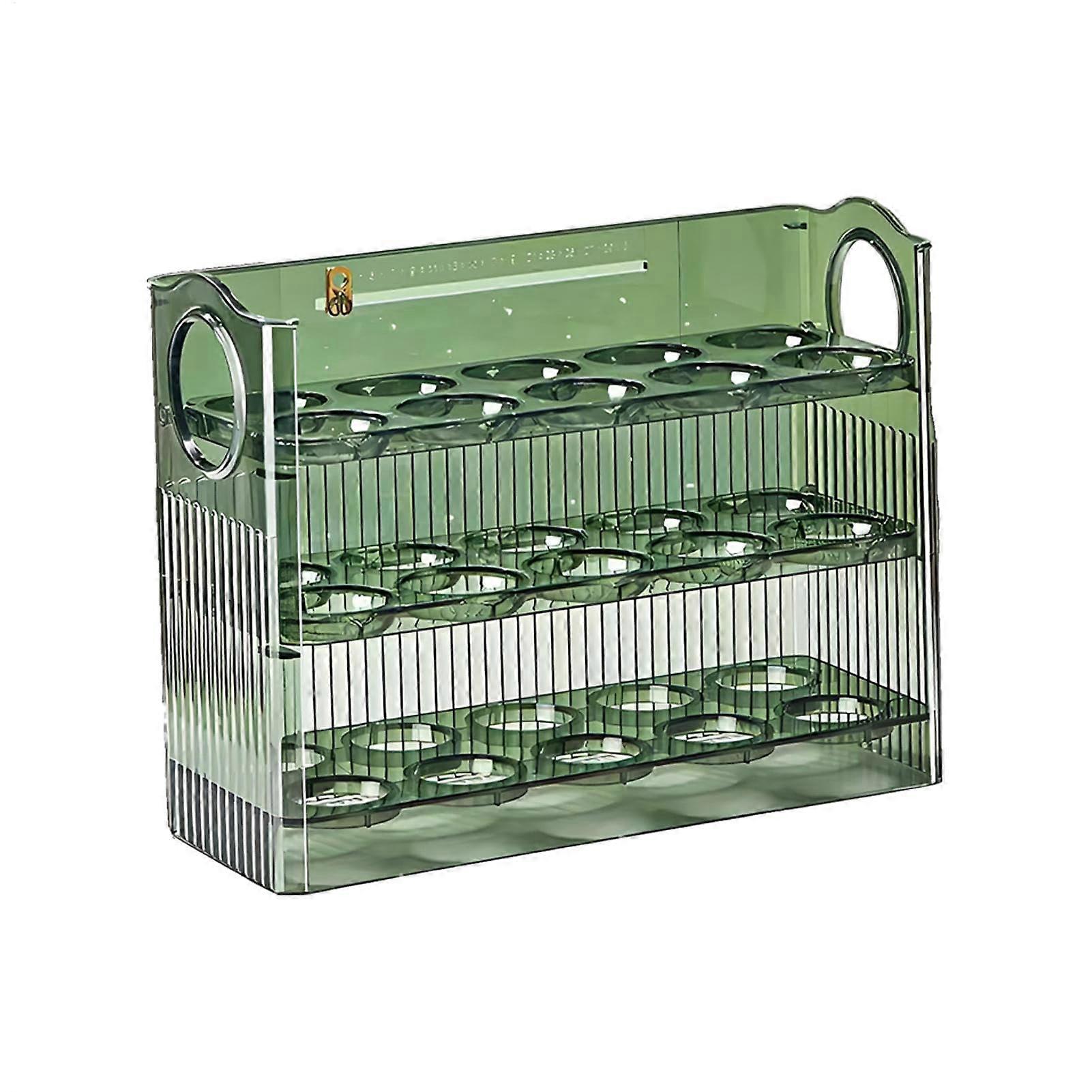 Egg Storage Container with Freshness Tracking, Large Capacity Stackable Egg Holder for Refrigerator