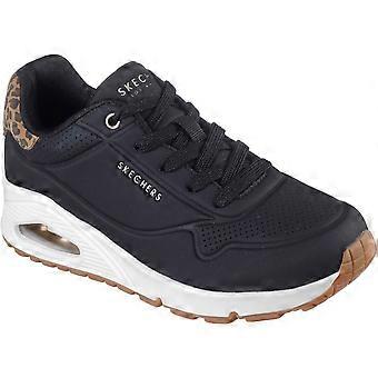 Skechers UNO - Jungle Nite Polyurethane Women's Black/Leopard Trainers