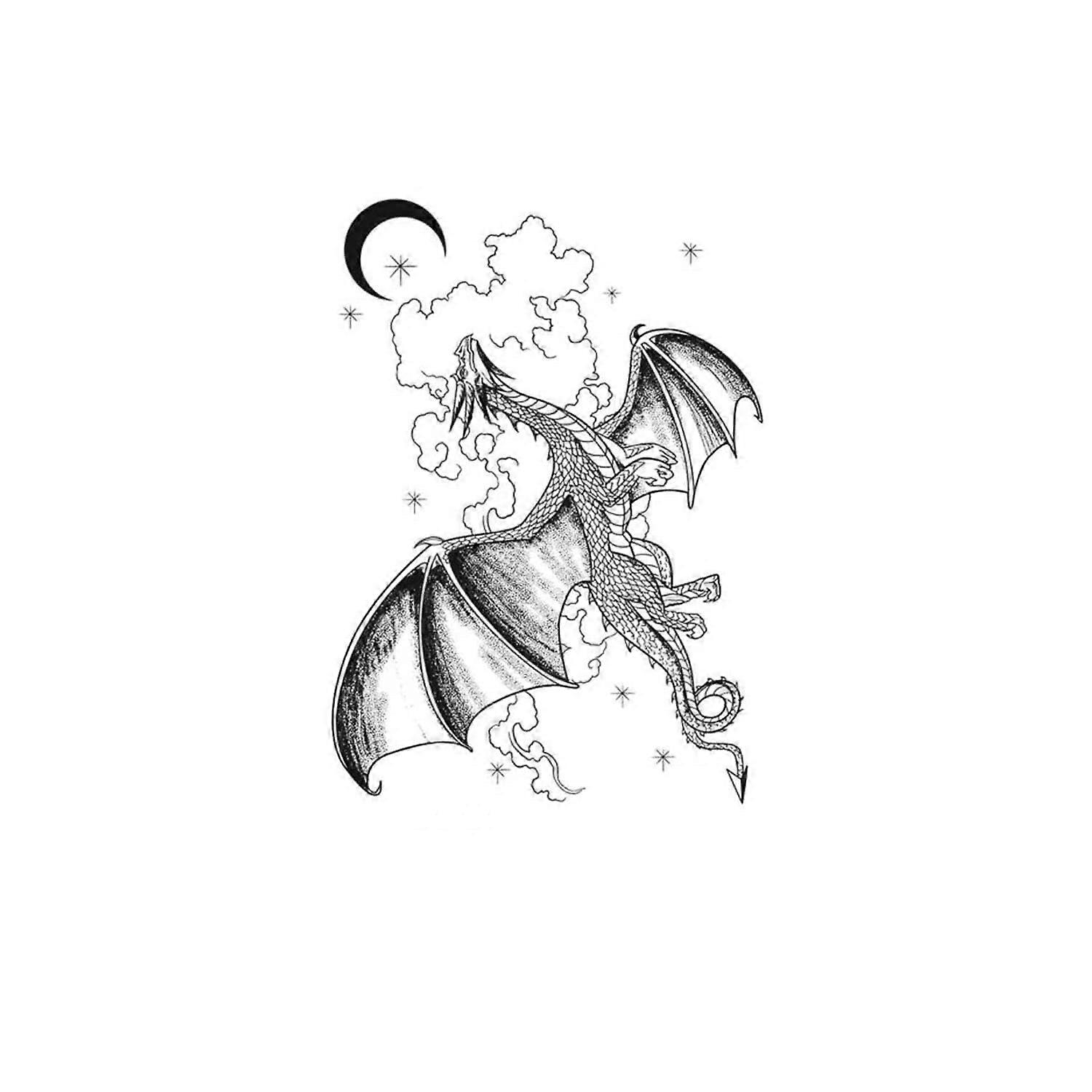 Temporary Dragon Tattoo Waterproof Long Lasting Plant Based Easy Apply Semi Permanent