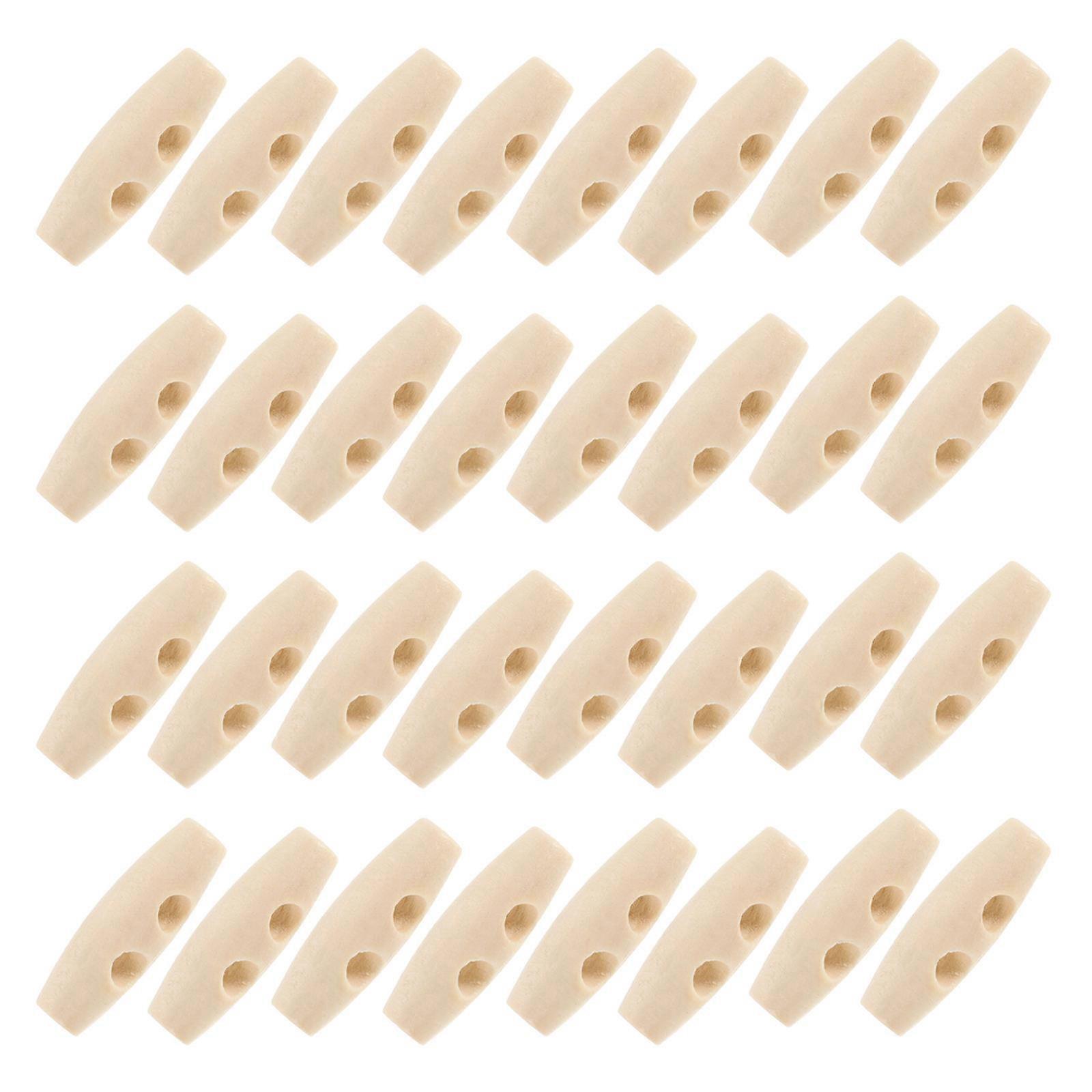Olive Toggle Garment Button for Sweaters and Coats 50Pcs Wooden Buttons