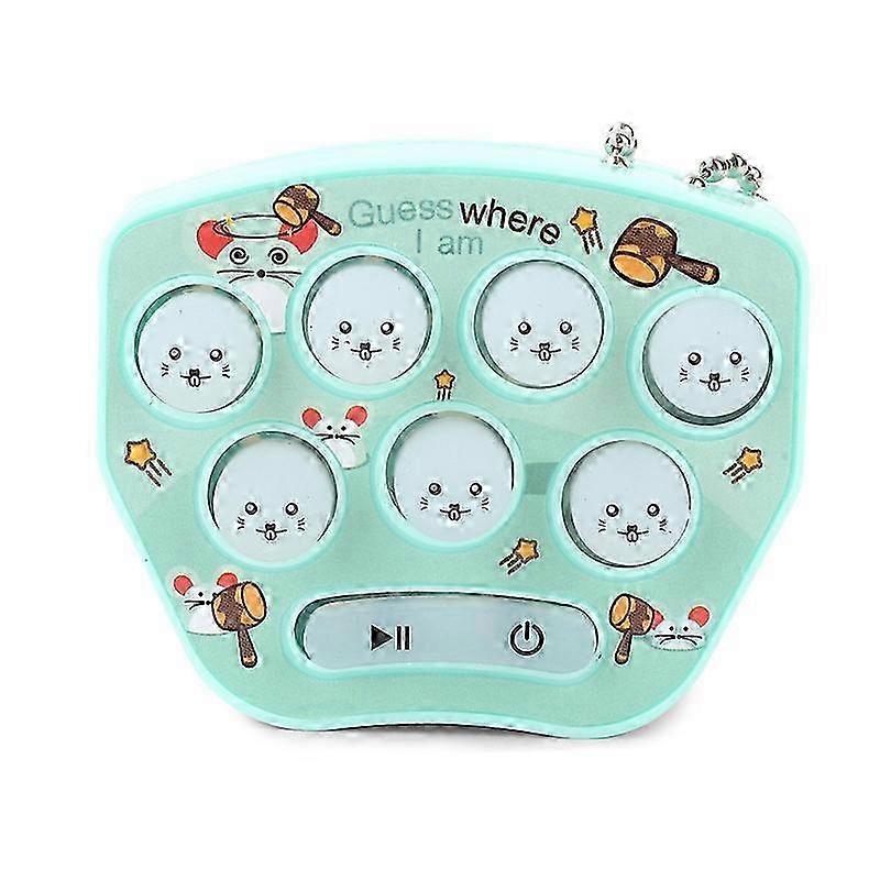 Cyan Mini Electronic Memory Game Machine Hamster Button Toy Keyring 26-27s