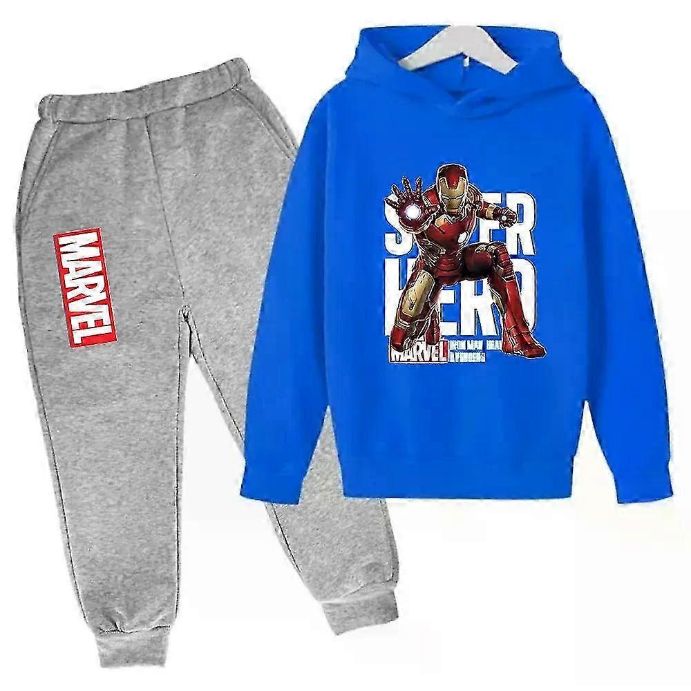 2025 Marvel Iron Man Kids Hoodies 2pcs Set Boy Girl Spring Autumn Sweatshirt Clothes Superhero Tracksuits Children Hooded Pants Suit