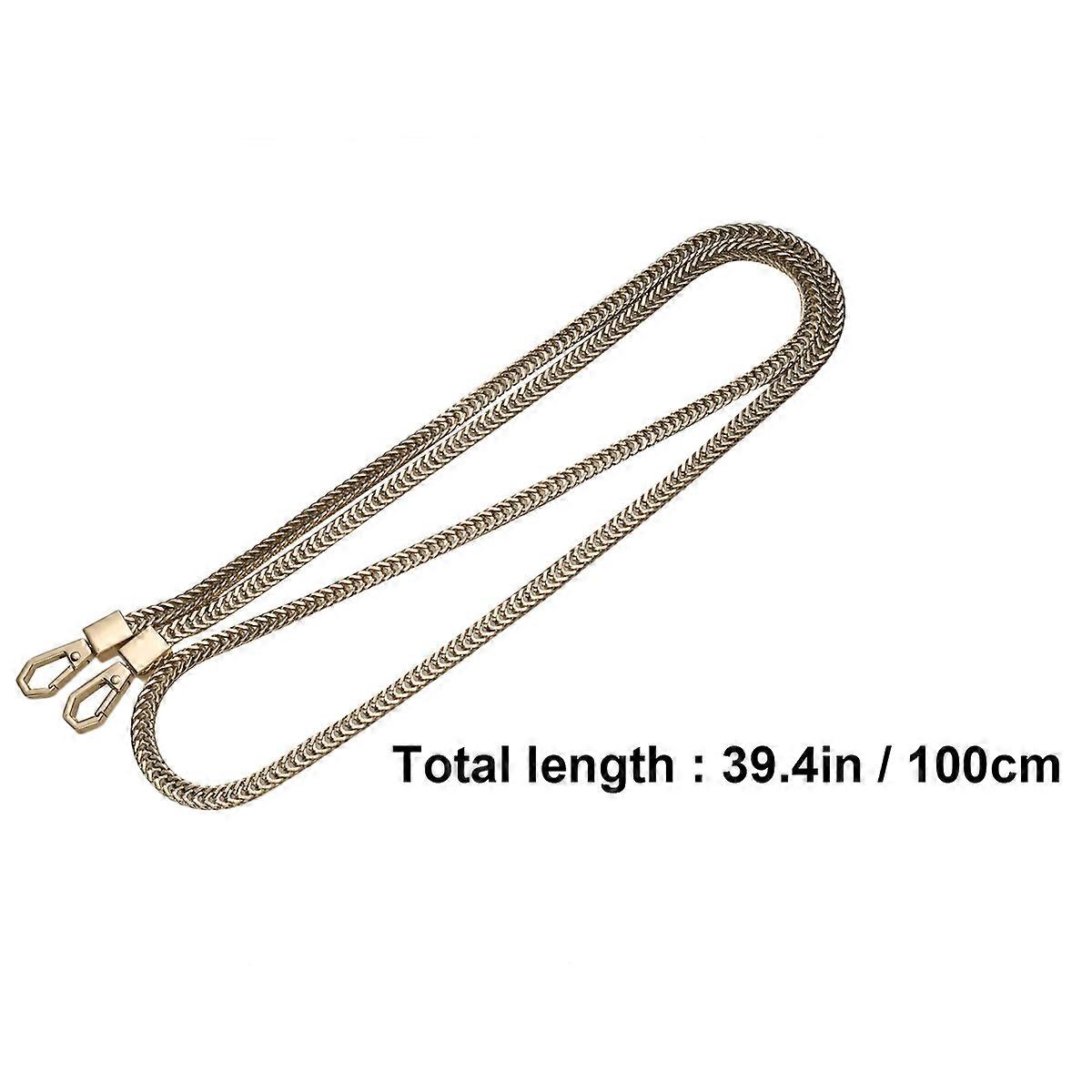 Metal Handbag Chain for Women with Purse Strap DIY Replacement Straps Golden Iron 2 Buckles Included