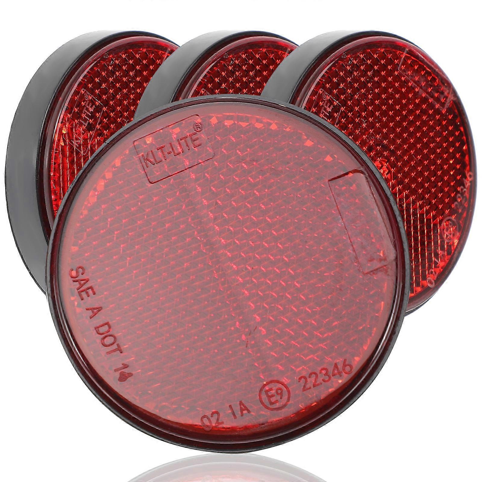Round Trailer Reflectors Red for Road Safety 40Pcs Set