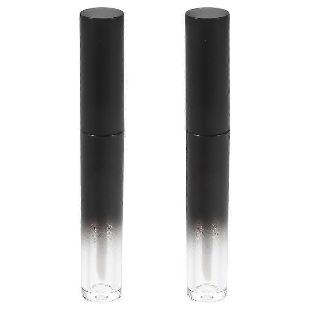 Lip Gloss Maker Round Lip Tubes Empty for DIY 2Pcs Stylish Black Containers