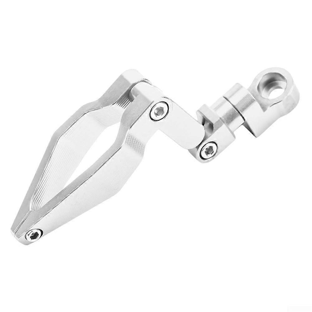 Adjustable Aluminum Motorcycle Brake Line Clamp with Rotatable Foldable Cable Organizer  Silver