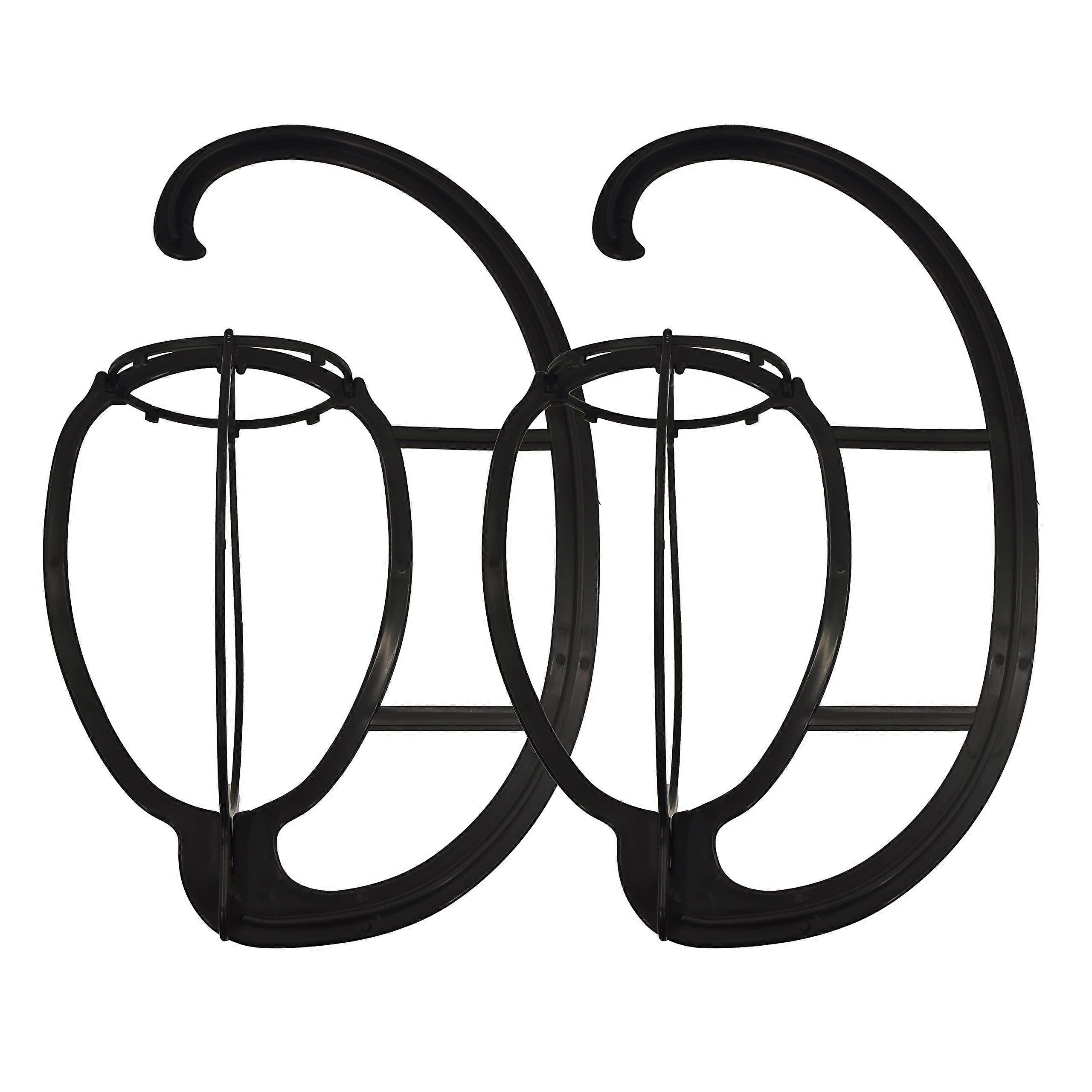 Collapsible Wig Stand 2 Pack Black Plastic Wig Holders Keeps Wig Shape for Drying and Storage