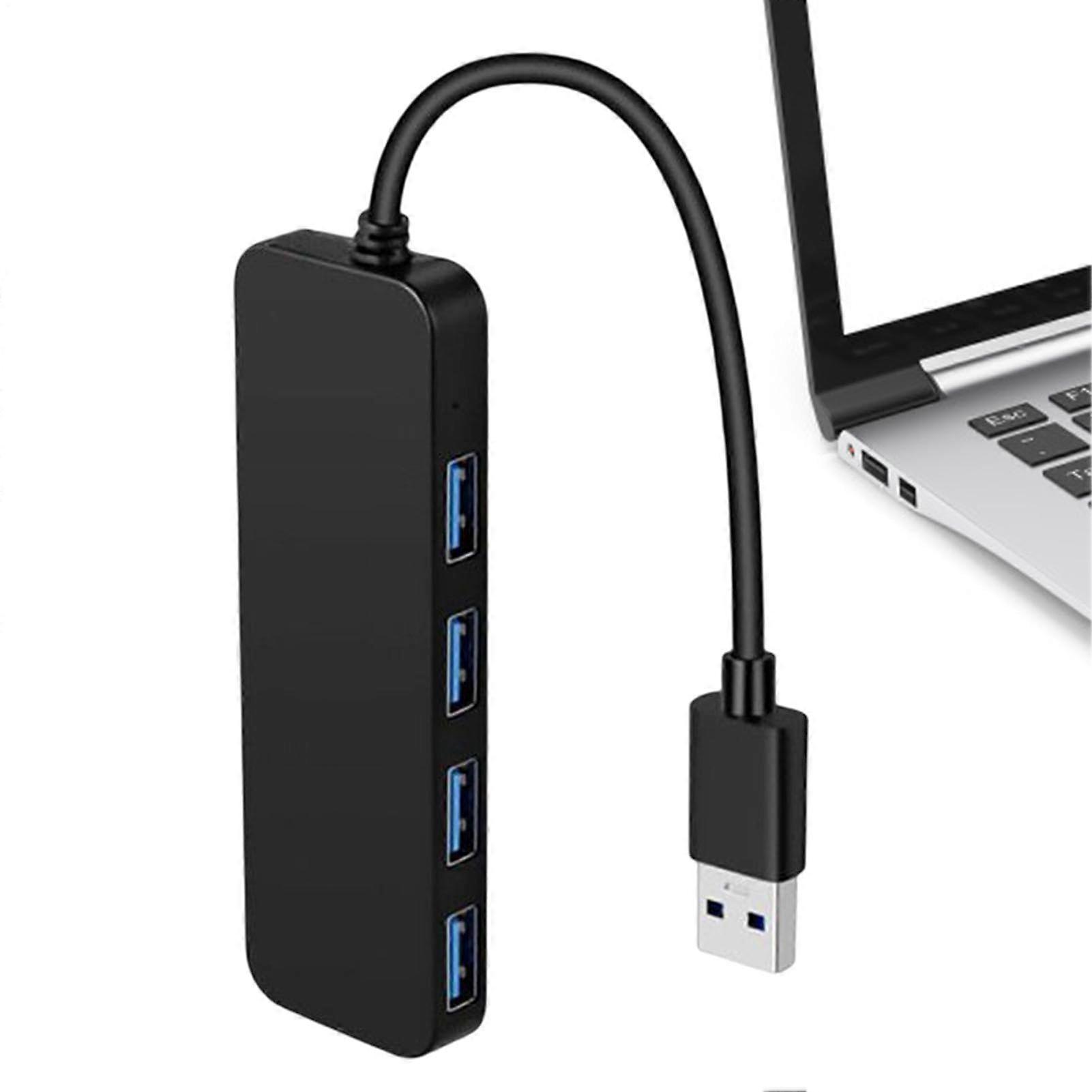 USB Hub for Laptop with Speed Data Transfer, PlugandPlay, Multiport Adapter USB2.0 Black