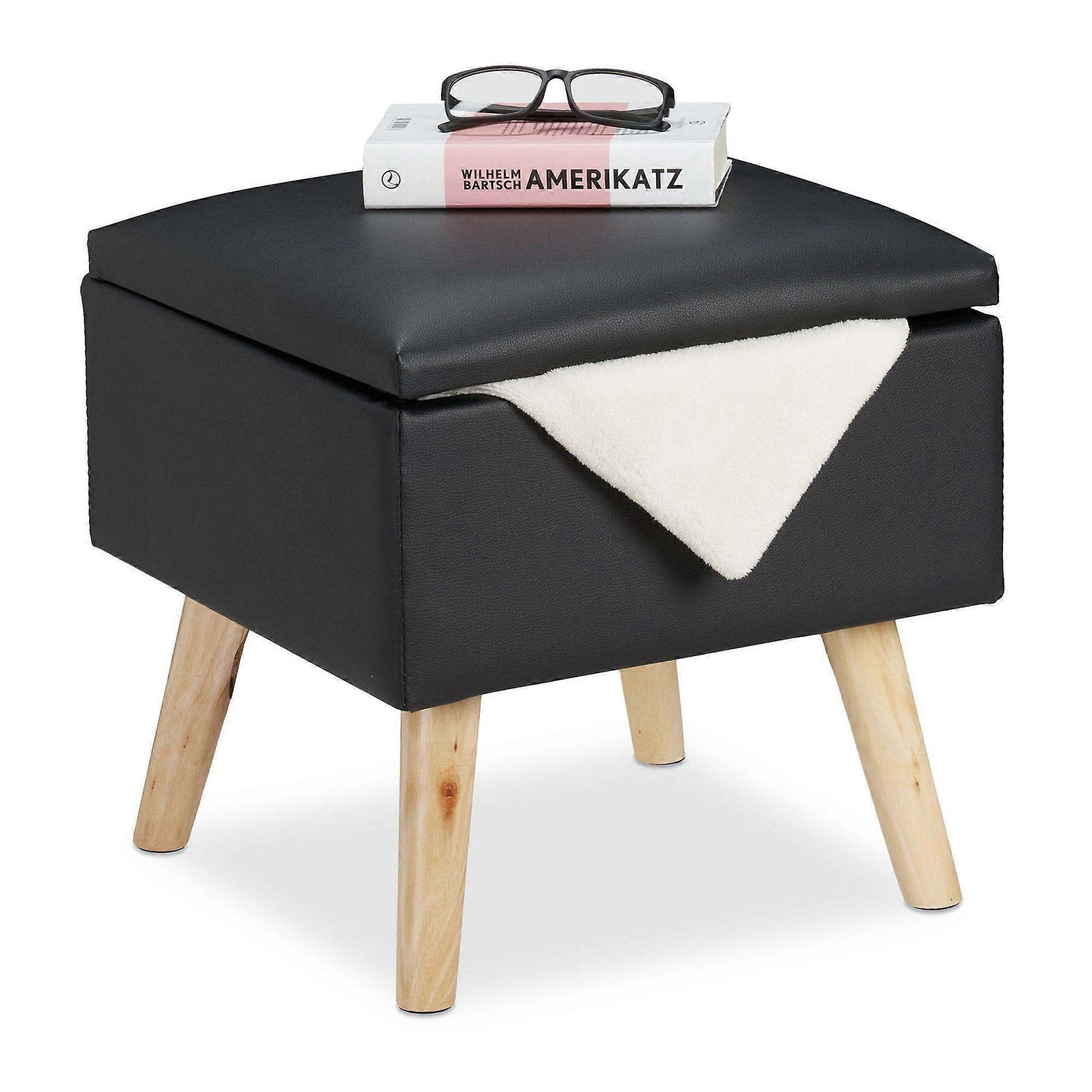 Stool with storage space Faux leather