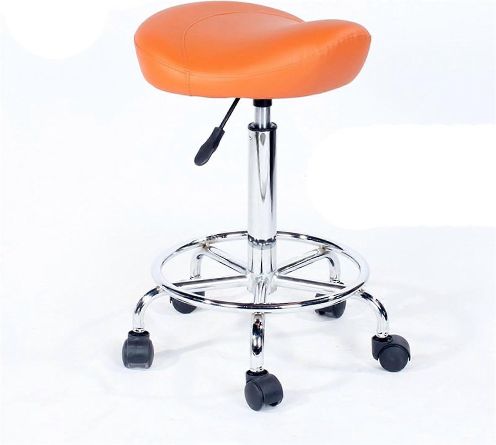 Ergonomic Saddle Stool with Backrest, Adjustable Height, Rolling PU Casters for Salon Clinic Office
