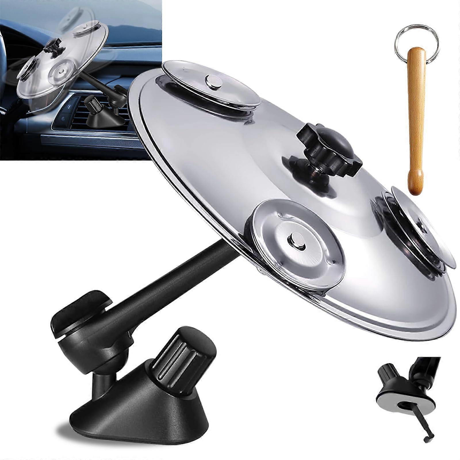 Car Cymbal Drum Kit with 6 Mini Cymbals, Adjustable Angles, Quick Air Vent Installation, Drum Stick