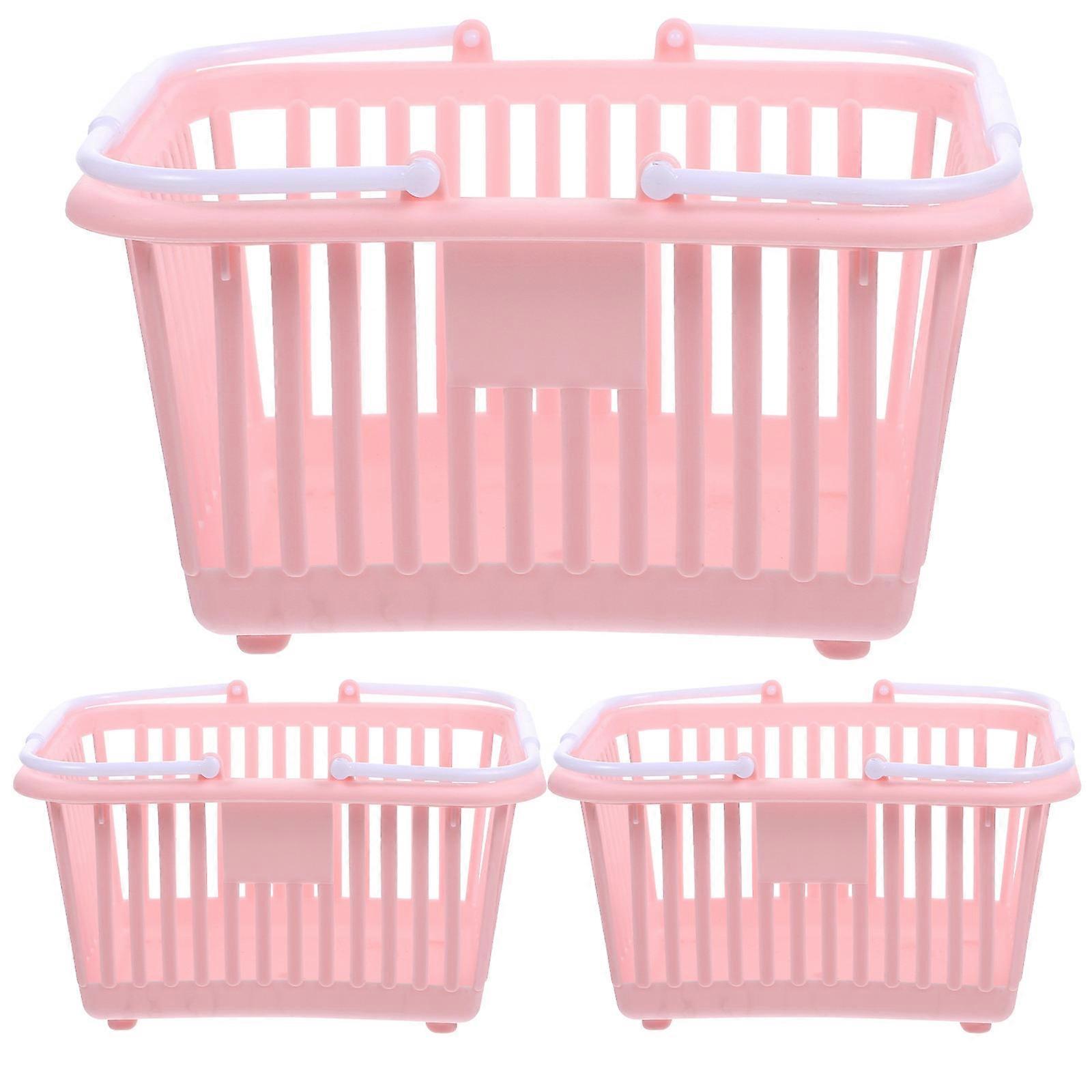 Plastic Storage Basket Small Storage Baskets for Kitchen Use 3Pcs