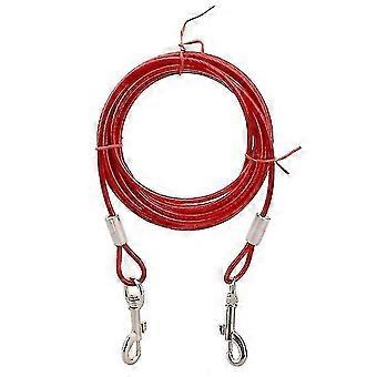Steel Wire Pet Lea For Two Dogs Anti Bite Tie Out Cable Outdoor Doubash