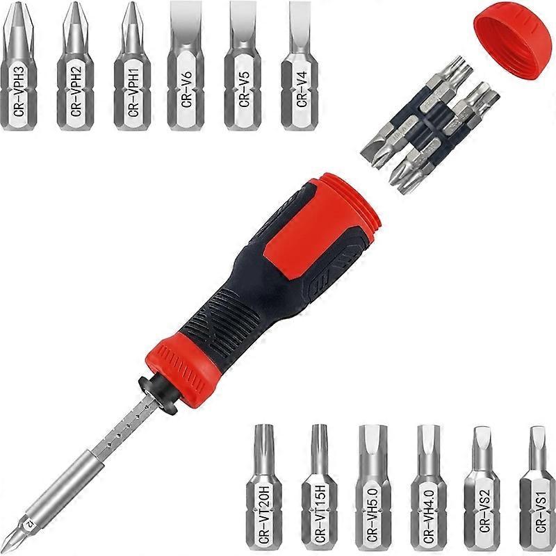 Elegant 13-in-1 Adjustable Screwdriver Set - Compact Multitool with Magnetic Tip
