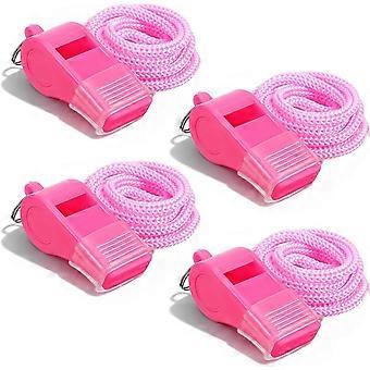 4pcs Whistle Loud Crisp Sound with Lanyard and Mouthpiece Plastic Whistle Loud Whistles for Coaches, Teachers, and Outdoor Safety