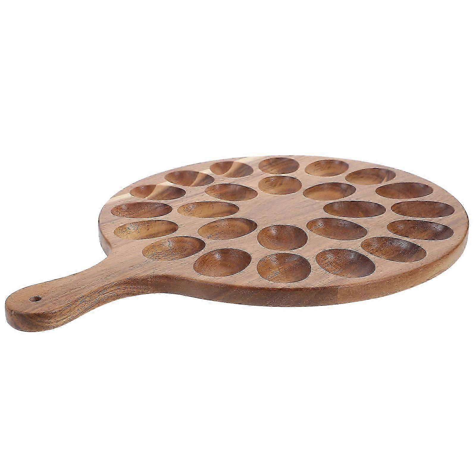 Deviled Egg Platter Brown Wood Chicken Egg Tray for Serving