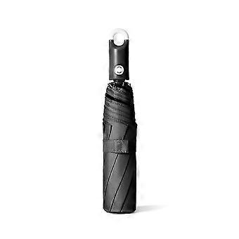 8K Solid Color Automatic Umbrella 3-Folding Windproof Sun Umbrella with 360Degree Rotating Hook Handle