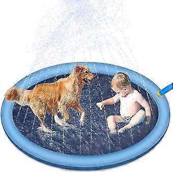 XL Outdoor Sprinkler Mat 170cm - Non-Slip, Tear-Resistant, Adjustable Spray for Kids & Pets - Summer Fun!