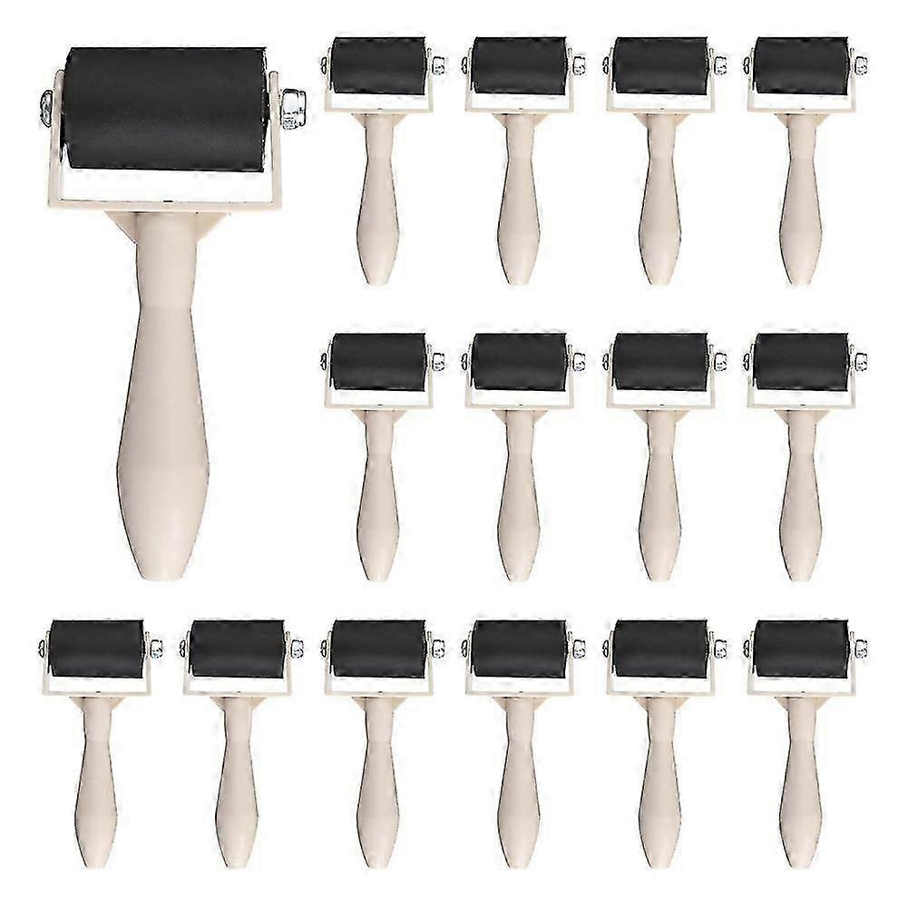 15 Pcs Rubber Brayer Roller Bulk, Small Printmaking Brayer Rollers Versatile Plastic Relief Printin