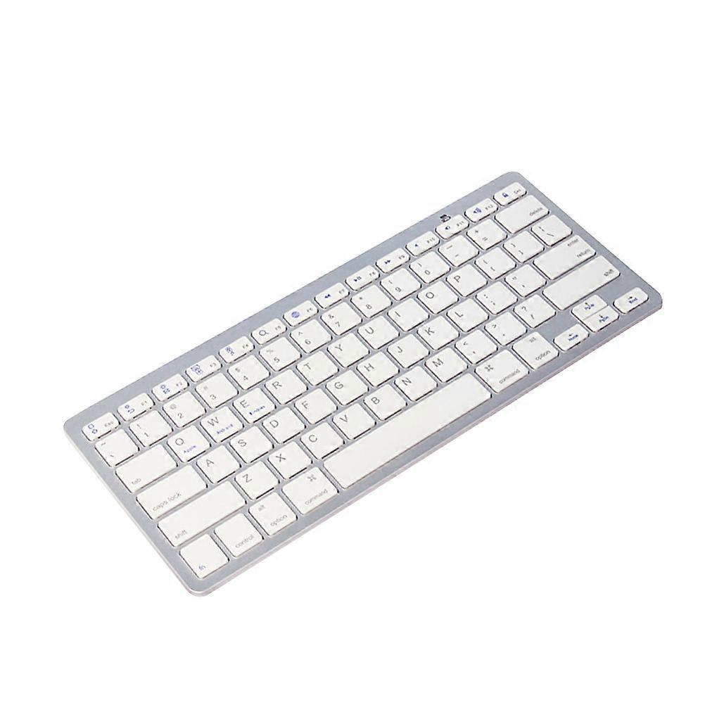 Ultra-thin Keyboard Mini Wireless Keyboard Practical Keyboard Compatible for Phone Tablet Computer (White, Without Battery)