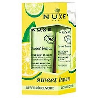 Sweet lemon duo moisturizing hand and nail cream and softening lip stick 30ml+4g