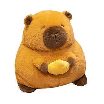 Peluche di capibara, 28 cm, in poliestere, con forma di Yuan Bao, ideale come decorazione per la casa e ornamento per il Capodanno.