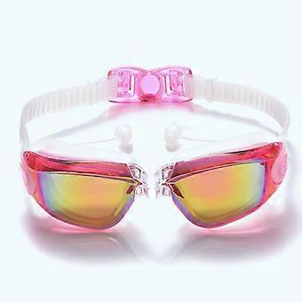 Adult Hd Waterproof Silicone Swimming Goggles One-piece Earplugs black