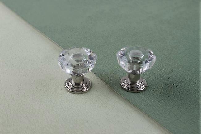 10 pcs acrylic crystal knobs cabinet drawer pull handle Silver