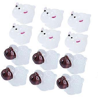 20 peças mini figuras de ovelhas miniaturas mini figuras de animais em massa para mini jardim de mesa