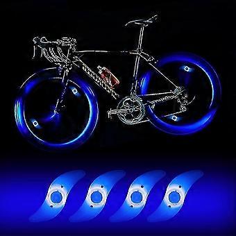 4 x LED Fahrrad Radlicht, wasserdichte LED Fahrrad Radlicht mit 3 blinkenden Modi LED Fahrrad Radlicht für Erwachsene und Kinder Fahrrad - Blau
