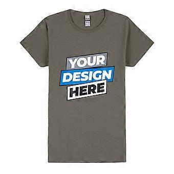 Personalised Ladies Womens Custom Printed T-shirt Logo Text Printing Charcoal Tee Top