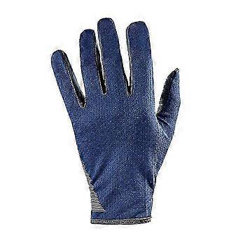 Guanti da ciclismo a dita intere, imbottiti in gel, traspiranti, compatibili con touchscreen, antiscivolo, impermeabili, antivento, blu caldo, taglia L