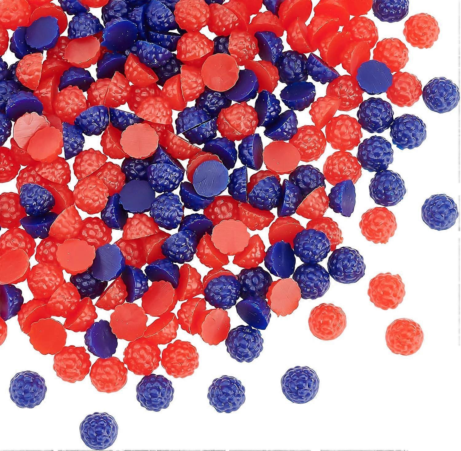 240pcs Raspberry Cabochons Artificial Raspberry Simulation Decorations Plastic Fruit Artificial Ornament DIY Crafts Party Decor Cabinet Mini Kitchen